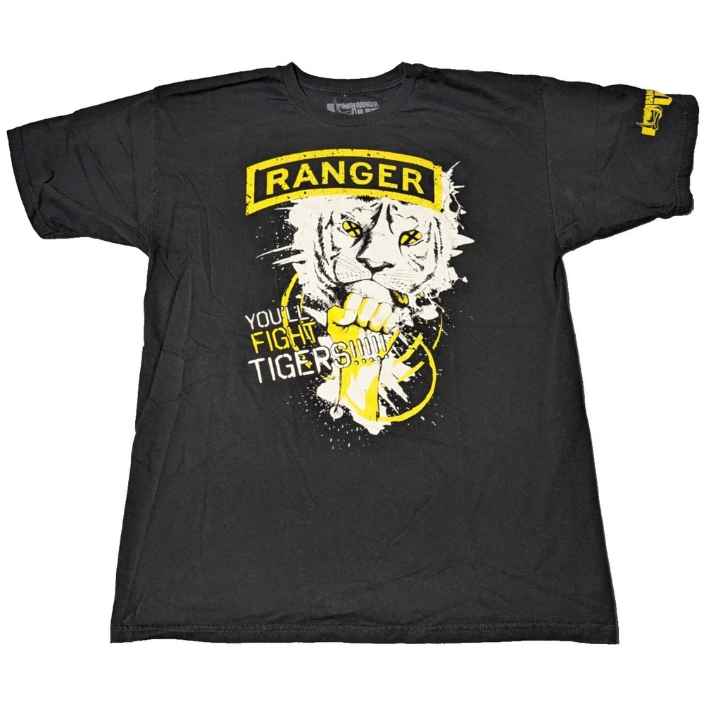 RANGER UP‎ YOU'LL FIGHT THE TIGERS!!!!! Black T-Shirt - Men Large